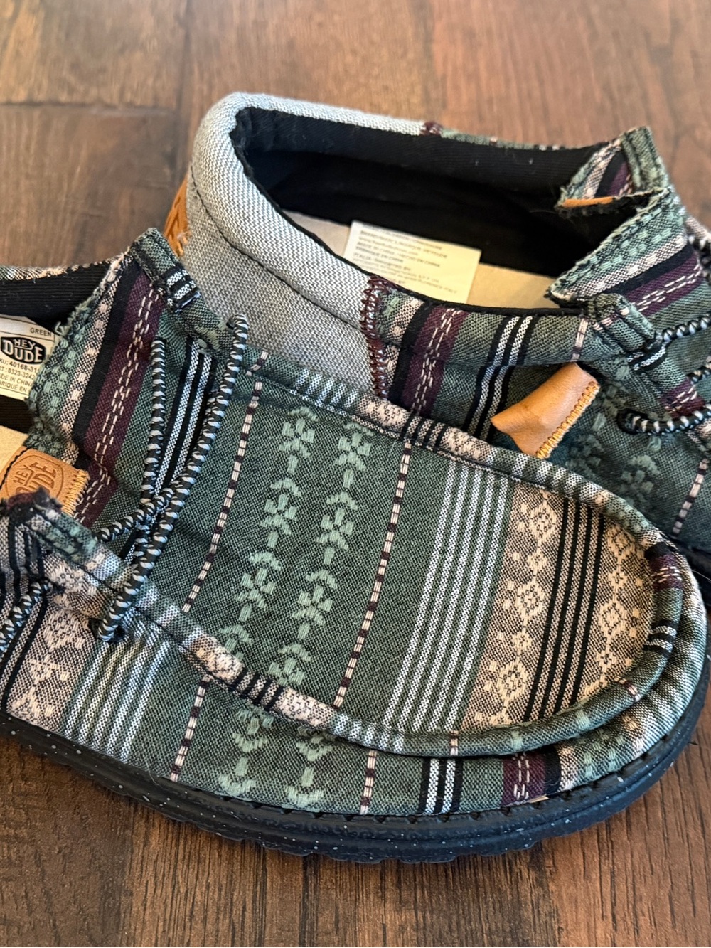 Hey Dude Wally Funk Baja Green Southwest Slip-On Shoes Men’s Size 8 - Picture 2 of 6